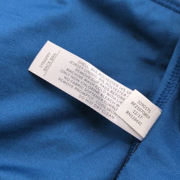 Livi Active Lane Bryant Sports Bra Unlined No Wire Blue Strappy Back Size 16 XL - Picture 8 of 9